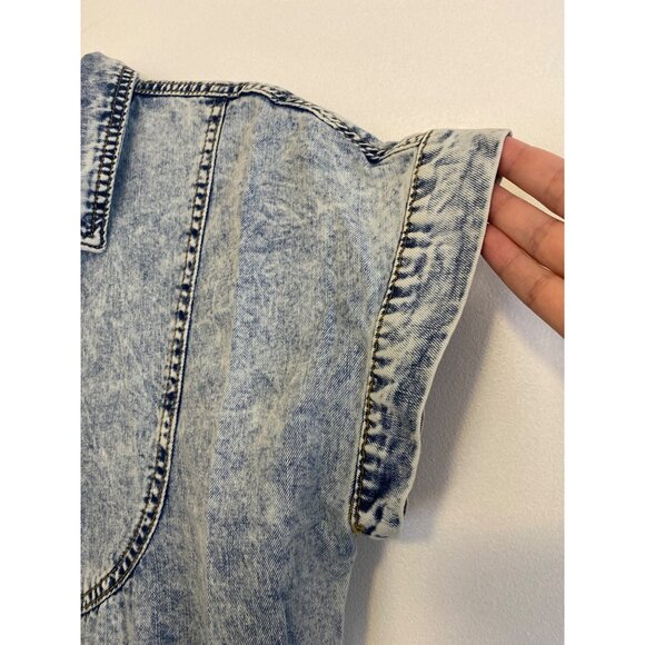 NWT Luvamia Women's Acid Wash Denim Tunic Dress With Pockets Size S - Picture 2 of 6